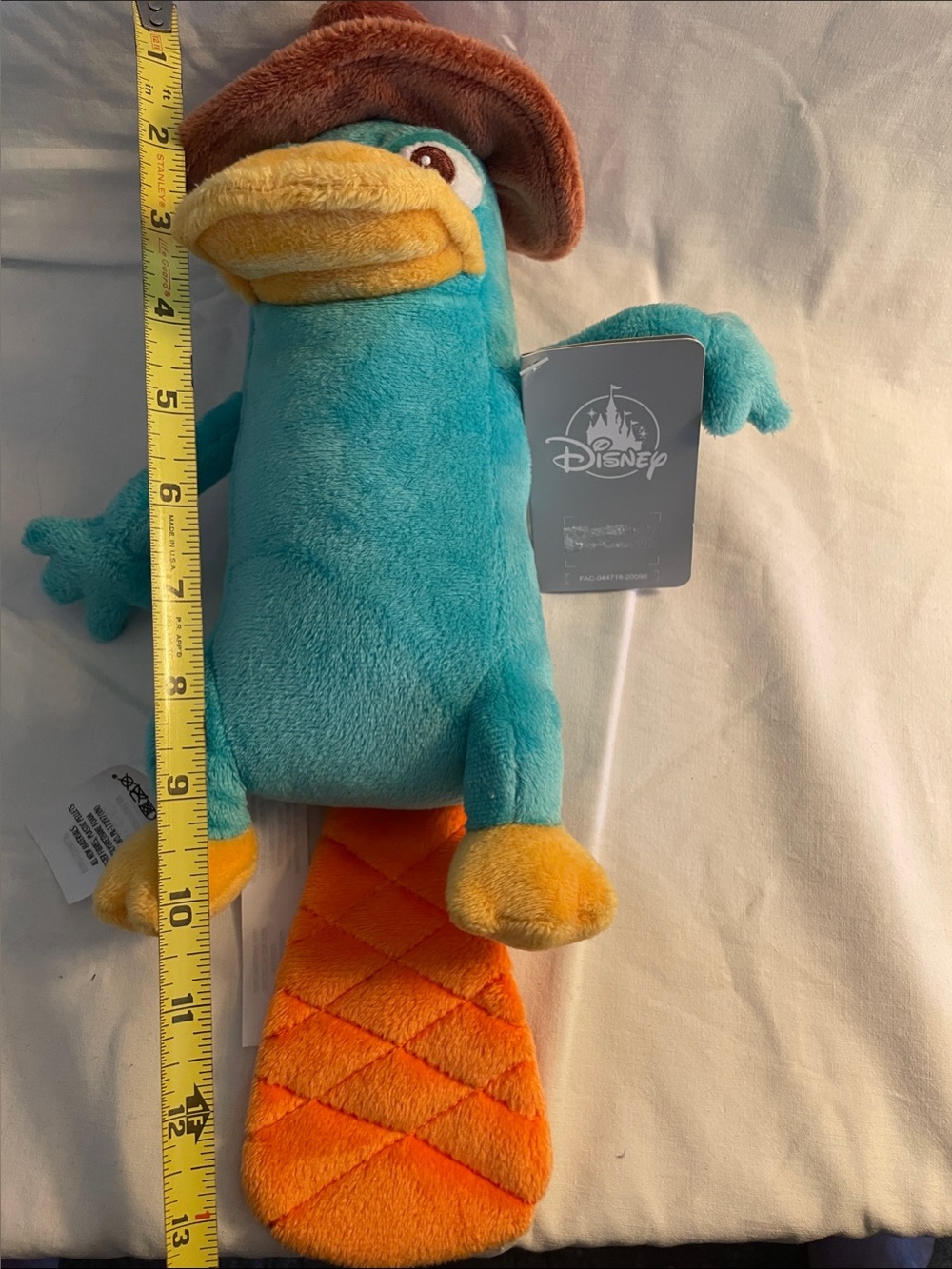 NWT Vintage Disney Plush Perry Platypus in Teal with Yellow and Orange Accents - Picture 12 of 12